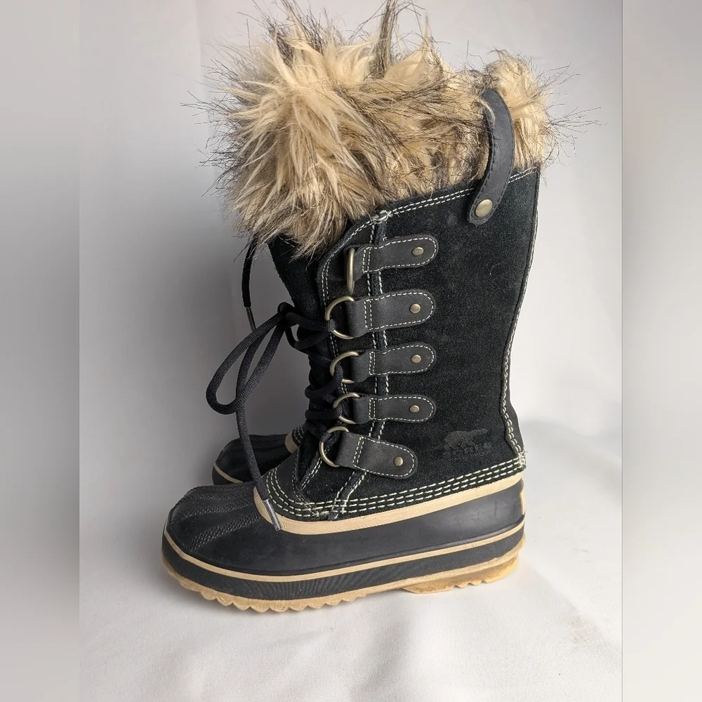 SOREL Women Winter Black Boots Suede Waterproof Size 5 US Snow Boots - Picture 6 of 10
